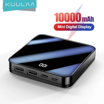 KUULAA KL-YD16 10000mAh Power Bank Kaasaskantav Digitaalne Võimsuse Kuvamine Dual USB Väljund Pordid Tüüp-C Mikro-Sisend Port