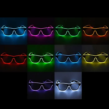 LED-Klaasid 10 Värve Vabatahtlik süttib EL Traat Prillid USB Eest Twinkle Hõõguv Lepinguosalise Club Holiday Baar Dekoratiivsed Prillid