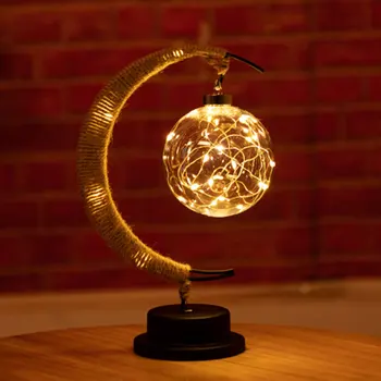 LED-Moon Sepak Takraw Lamp Line Rotangist Käsitöö Kanepi Köis Sepistatud Rauast Öö Valguses Kodu Kaunistamiseks Magab Laterna Valgus