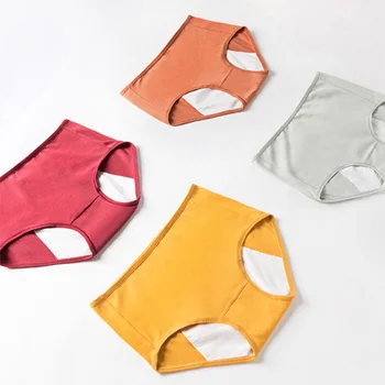Lekkimiskindlad Menstruaaltsükli Aluspüksid Füsioloogilise Püksid Naiste Aluspesu Jooksul Puuvill Veekindel Püksikud Naiste Pesu Pluss Suurus M-XL