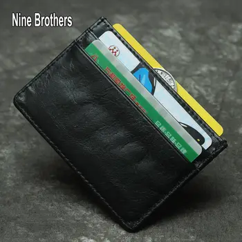 Lihtne Stiil Ehtne Nahk Slim Kaardi Omanikele Odav Hind Cowhide Naiste Väike Kingitus kaardi Valdaja Mehed Mini Krediit Panga ID-Kaardi Puhul