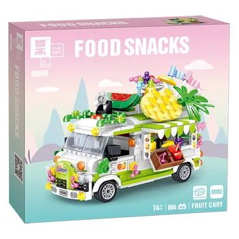 Linna Looja Mini Tellised Hamburg Jäätise Kook Sushi Auto Figuriin Mudel Sõiduk Ehitusplokid Mänguasjad Lastele Kingitused