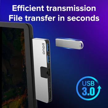 LLANO USB HUB 3.0 Docking Station Microsoft Surface Pro 4/5/6, et USB3.0-Port HDMI-ühilduvate RJ45 Lugeja Splitter Adapter