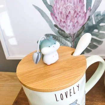 Loominguline cartoon hamster kruus kaas, lusikas, 400ml teacup kohvi keraamilised kruusid office cup office Drinkware paar tassi kingitus