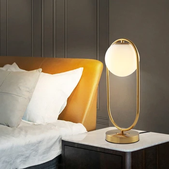Loominguline Nordic Glass Ball Desktop LED Night Light Gold Kodu Magamistuba Öö Dekoratiivsed USB Lugemise Tabel Lamp