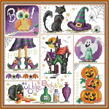 Lääne-Halloween Loomade Mustri ristpistes Kit Muster Traditsiooniline Tikand, 11CT 14CT Näputöö Kodu Kaunistamiseks Maali
