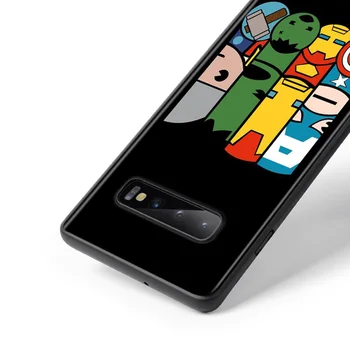 Marvel Avengers Karikatuurid Logo Samsung Galaxy S20 S21 FE Ultra S10 Lite S8 S9 Plus S7 5G Pehme TPU Silikoon Musta Telefoni Puhul