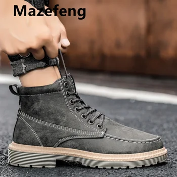 Mazefeng Mees Sõjalise Boot Libisemiskindel Armee Mens Sõdur Ankle Boot Mees Lõuend Saapad Rihmadega, Ohutust, Töö-Meeste Kingad