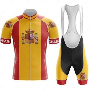 Meeste riided 2021 Uus meeskond hispaania lipu all Jalgrattasõit riided suvel Cycling set Bike Riided Ropa Ciclismo MTB Riided Sportwear