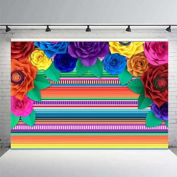 Mehhiko Fiesta Taustaks Täiskasvanud Õnnelik, Pool Värvi Lill Foto Taust Decor Banner Studio Prop