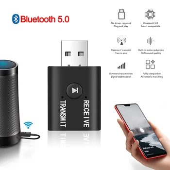 Mini Wireless Bluetooth-ühilduva Vastuvõtja Adapter 5.0 Audio Transmitter Stereo Wireless Dongle Aux, Usb Ja 3,5 Mm Sülearvuti