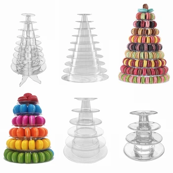 Mitmekihilised Macaron vitriin Cupcake Tower, Rack Kook Seista PVC Plaat Pool Pulmi, Sünnipäeva Kook Dekoreerimiseks Vahend Bakeware