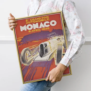 Monaco Grand Prix Retro Pildid Plakat, Prantsuse Motor Racing Sport Lõuendile Maali, Vintage Art Auto Seina Taustaks Decor
