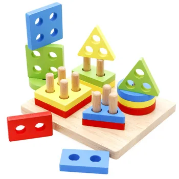 Montessori Haridus Mänguasjad, Puidust Mänguasjad, Laste Varase Õppe Kasutada Käed-võime Geomeetrilisi Kujundeid Sobitamise Mängud