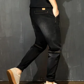 Mood Meeste Loose Fit Haaremi Püksid Suurus 7XL Elastne Vöökoht Teksad, Vabaaja Streetwear Hip-Hop Pikk Joggers Püksid Teksariidest Püksid