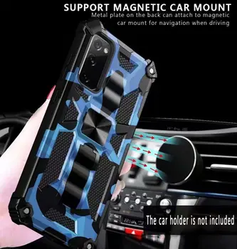 Mood Põrutuskindel Kamuflaaž Telefon Case For Samsung Galaxy Note S20 S21 20 FE Plus Ultra PC Kaitse Magnet Jalg Kate
