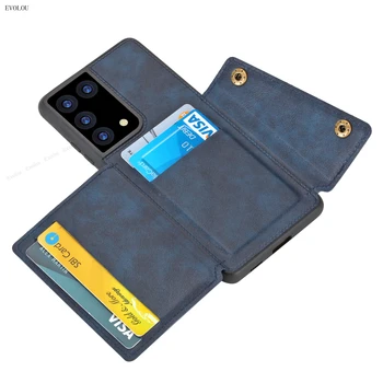 Multi-function-Kaardi Pesa Telefoni Puhul Samsungi S21 Ultra Plus Nahast Flip Case For Samsung S21 Plus Ultra Rahakott Seista Kate