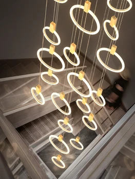 Must/kuld Spin trepikoda Akrüül-Lühter elutuba villa Decor Valgustus Restoran Kohandatav luksus LED Rippuvad tuled