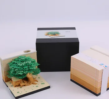 Märkus Paber-Pad Uus Treehouse Armas Mini Notepad Tabel Käsitöö Kohandatud Kooli Käsikiri Memo Pade Kodu Kaunistamiseks Led Cube