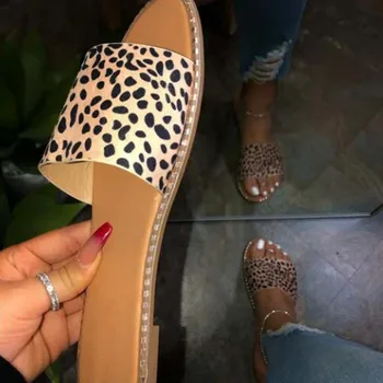 Naiste Sandaalid Korterid Avatud Varba Kingad Naiste Vabaaja Platvorm Daamid Naine Kingad Leopard Pool Sandaalid Dropshipping Zapatos De Mujer