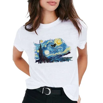 Naiste T-särk Van Gogh Vintage T-särk Mood Õli Art Print Sumemr T-särk Naiste Top Vabaaja Uus Streetwear Tee Peal
