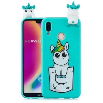 Näiteks Huawei P20 P20 Pro / P20 Lite / P Smart / Au 9 Lite 3D Ükssarvik Panda Siga Pehme Silikoon Juhul Multikas Loomade Telefoni Kate