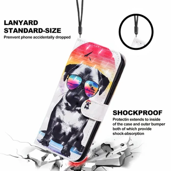 P Smart 2021 Klapp Rahakoti puhul Huawei P30 Lite P20 Pro Y5P Y6P Y8S Mate 30 Nahast 3D Värvitud Telefon kaitsekaas Kott