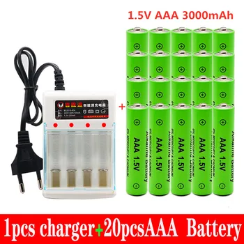 Palju AAA 3000mAh Aku 1,5 V Alkaline AAA laetavat akut puldiga Mänguasja valgus Batery+ laadija