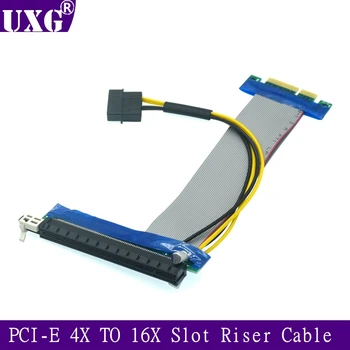 PCI-E 4X kuni 16X laiendamine pehme kaabel 4X PCI-E 16X graafika Ärkaja Kaardi adapter kaabel 4X kuni 16X kaabel 4pin Power Cable
