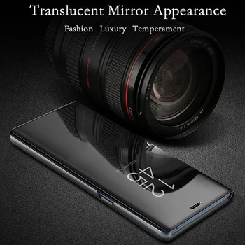 Peegel Vaadata Smart Flip Case for Samsung Galaxy A8 Pluss 2018 A8plus SM A730 A730F Luksus Algse Magnetvälja Fundas 360 Telefoni Kate