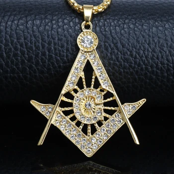 Pentagramm Kaelakee Kulla Ja Hõbeda Värvi Rhinestone G Tähega Ripats Kaelakeed Masonic Sümbol Hip-Hop Ehted Choker
