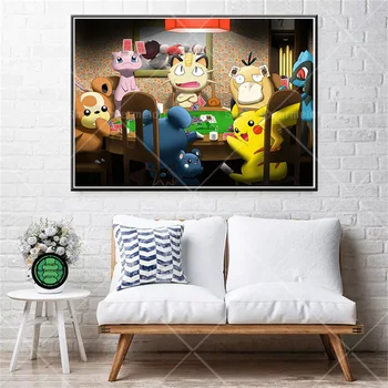 Pokemon Selge Pilt, Plakat, Kõrge Kvaliteediga Lõuend Maalikunst Seinamaal Seina Pilt Kids Room Magamistuba Teenetemärgi