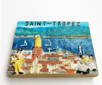 Prantsusmaa Provence 'i COte d' azur Vale Saint Tropez kolmemõõtmeline maastik turistidele suveniiride külmik kleebised
