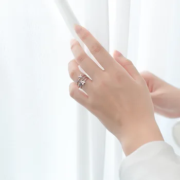 Puhas Hõbe 925 Sõrmused Naiste Algse Kirja Sõrme Sõrmus Reguleeritav Korea Stiilis Nimi Rõngas Bague Femme Anillos Sünnipäeva Kingitused