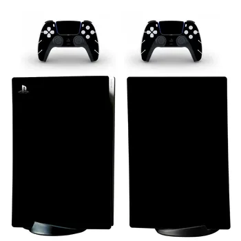 Puhas Must Värv PS5 Digital Edition Naha Kleebis Decal Kaas PlayStation 5 Konsooli & Kontrollerid PS5 Nahk, Vinüül Kleebis