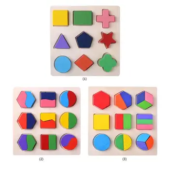 Puidust Geomeetrilised Kujundid Montessori Puzzle Sorteerimine Matemaatika Tellised Koolieelse Õppe Haridus Mäng Baby Väikelapse Mänguasjad Lastele