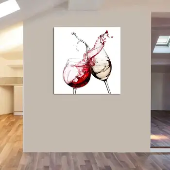 Punane Valge Veini Klaasi Seina Art Lõuend Maalisid Plakateid Prindib Põhjamaade Köögi Seina Decor Pilte Esteetiline Kodu Kaunistamiseks