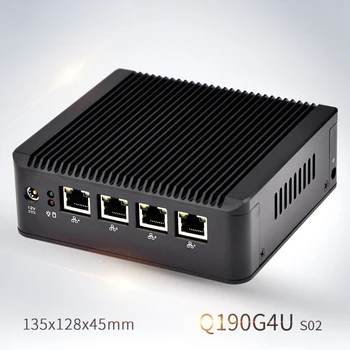 Q190G4U Mini PC Quad Core Ruuteri 4 Võrgu Kaart J1900 Gigabit võrgukaart Wireless Bluetooth VAG Liides