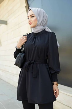 Ramadan Topelt Komplekt Abi Mubarek Kaks tükki Moslemi Komplekti Abaya Türgi Hijab Kleit Kauhtana Kaftans Islam Riided Abayas Naistele