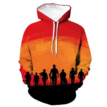 Red Dead Redemption 2 Hupparit Mäng 3D Print Kapuutsiga Dressipluus Topp Mehed Naised Fashion Streetwear Pullover Hip-Hop Riided Mees