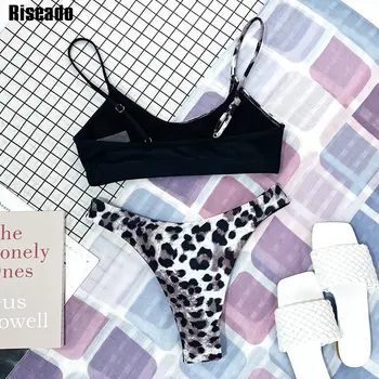 Riseado Sexy Bikini Push Up Naiste Ujumistrikoo Supelrõivad 2021 Leopard Printida Bikiinid Komplekti Segast Brasiilia Biquini Suvel Beachwear