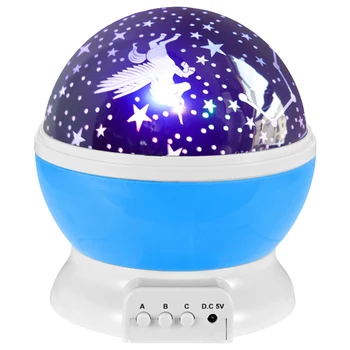 Romantiline Unistus Pöörlevad USB Aku võimsusega LED Starry Night Light Star Kujuga Projektor Lapsed Laste Magamistoa Lambid