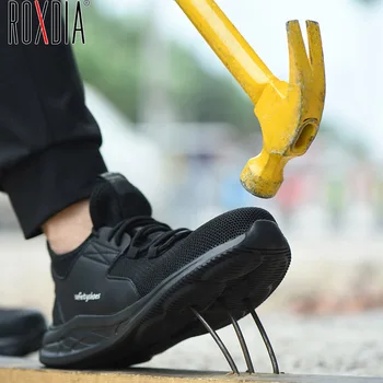 ROXDIA brändi meeste ohutuse kingad terasest varba kork vett hülgav naiste tööd, saapad, tossud casual meeste jalanõud pluss suurus 39-45 RXM271