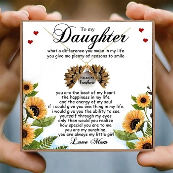 Sa Oled Minu Päike Päevalille Kaelakeed Naistele Tütar Ema Kulla Päevalille Medaljon Ripats Kaelakee Naiste Pikk Chian Dropship