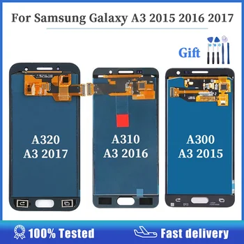 Saate reguleerida heledust LCD Samsung Galaxy A3 2017 2016 2017 A320 A300 A310 LCD Ekraan Puutetundlik Digitizer Assamblee +Tööriistad