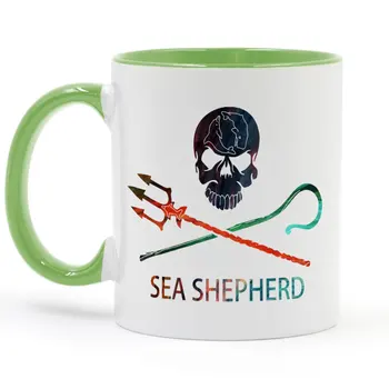 Sea Shepherd Jolly Roger Anti Vaalapüügi Vaal Sõda Piraat Kruus Kohvi Piima Keraamiline Tass Loominguline DIY Kingitused Home Decor Kruusid 11oz T582