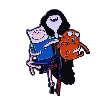 Seiklus Aeg emailiga pin Marceline koos Finn & Jake armas koer cartoon seljakott tarvik