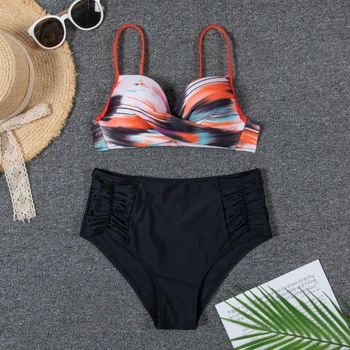 Seksikas Kõrge Vöökoht Bikinis 2021 Pluss Suurus Naiste Ujumisriided Kaks Tükis Ujumistrikoo Naiste Bikiinid Komplekti Päitsed trikoo Suvel Biquini XL