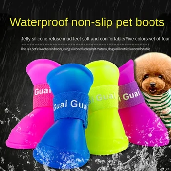 Silikoon vihma kingad lemmikloomad Anti-mustus, Anti-slip ja veekindel lemmikloomade kingad Väike koer Teddy vihma kingad, koer kingad väikeste koerte
