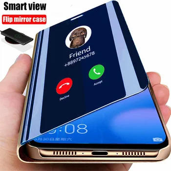 Smart Mirror Klapp Telefoni Puhul Xiaomi Redmi Lisa 9 9s 9C 8T 8 9T 6 6A 9A 7A Mi 10 10T Pro Max Lite Poco X3 NFC M3 Kate Coque